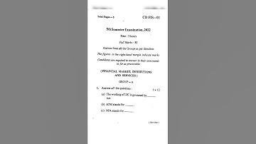 B.com(5 sem)financial markets, institutions and services (2022 year) exam paper