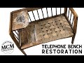 1950s telephone bench restoration  weaving a new seat for youtubes biggest mcm challenge
