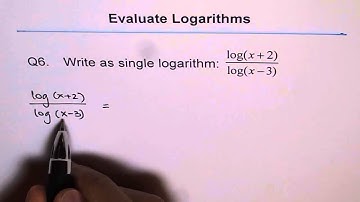 Write Single Logarithm Q6