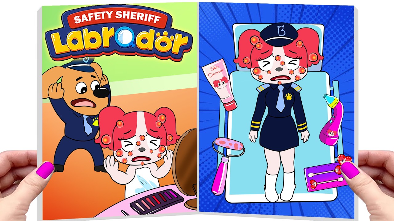 [ Paper DIY ]❤️Making Quiet Book | Sheriff Labrador... Oh No!! Papillon Has Pimples on Her Face!