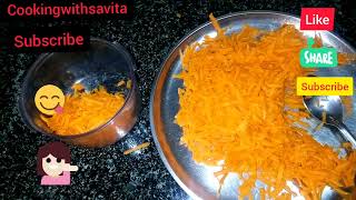 Greated Orange Carrot and Store it for 4/5 days in freeze storage recipe by savita Agarwal