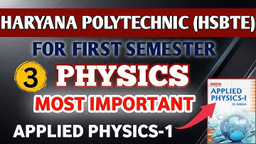 Applied Physics -1 Unit & Dimensions Important Questions// Haryana Polytechnic Physics classes