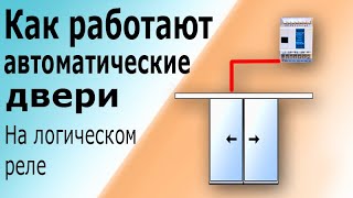 Реверсивная схема для автоматических дверей на программируемом реле с датчиком движения.