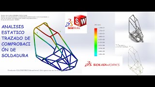 SolidWorks 2019 análisis comprobación de soldadura tutorial.