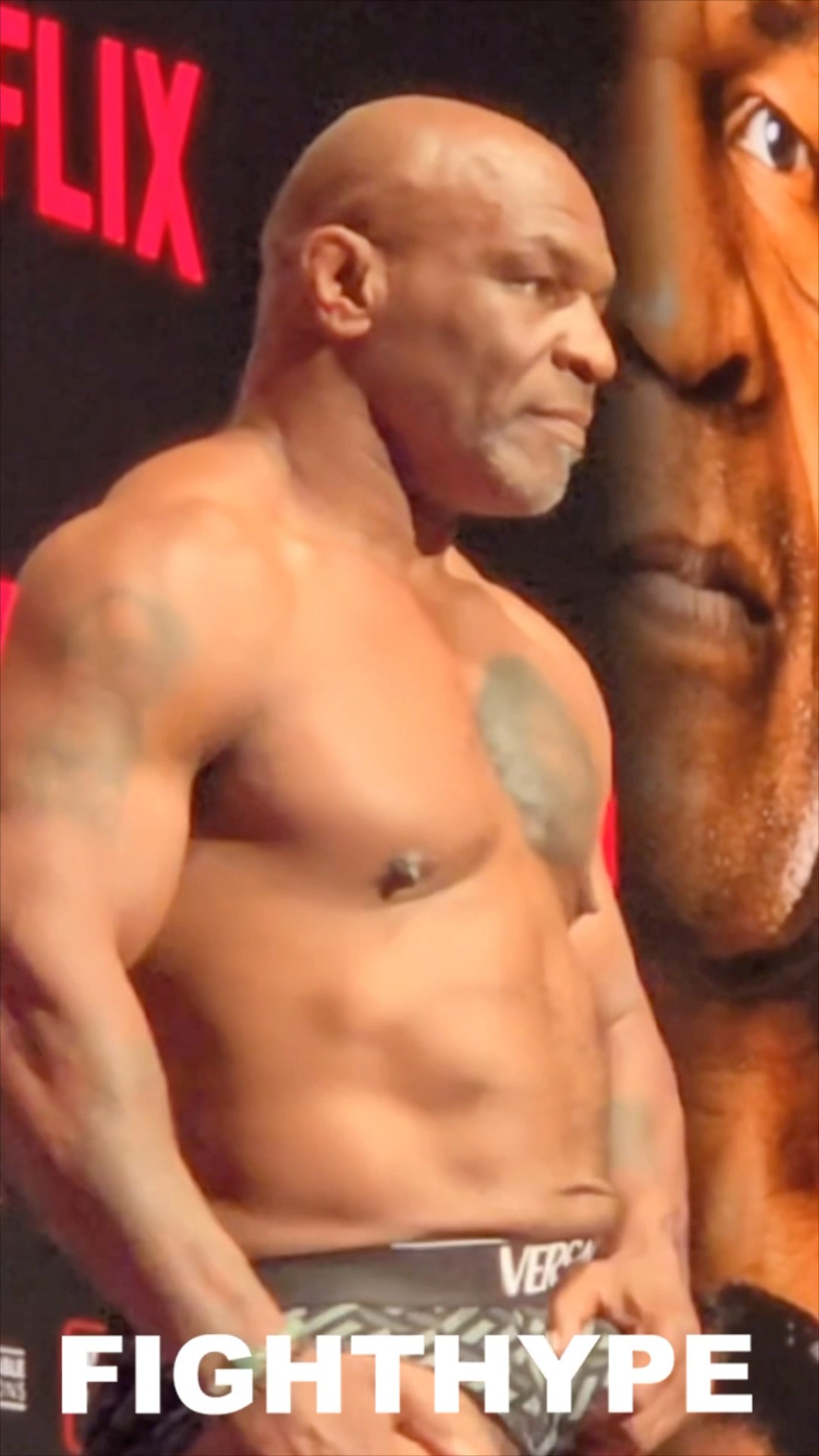 Mike Tyson GRABS HIS NUTS \u0026 TAUNTS Team Paul during WEIGH-IN vs Jake Paul