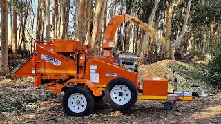 TOMCAT 4150AFE mobile wood chipper 150mm 6 inch 20Hp V-Twin Honda GX630 petrol engine hydraulic feed