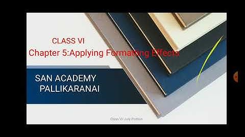 Class 6-Chapter 5- Applying Formatting Effects-Part 2