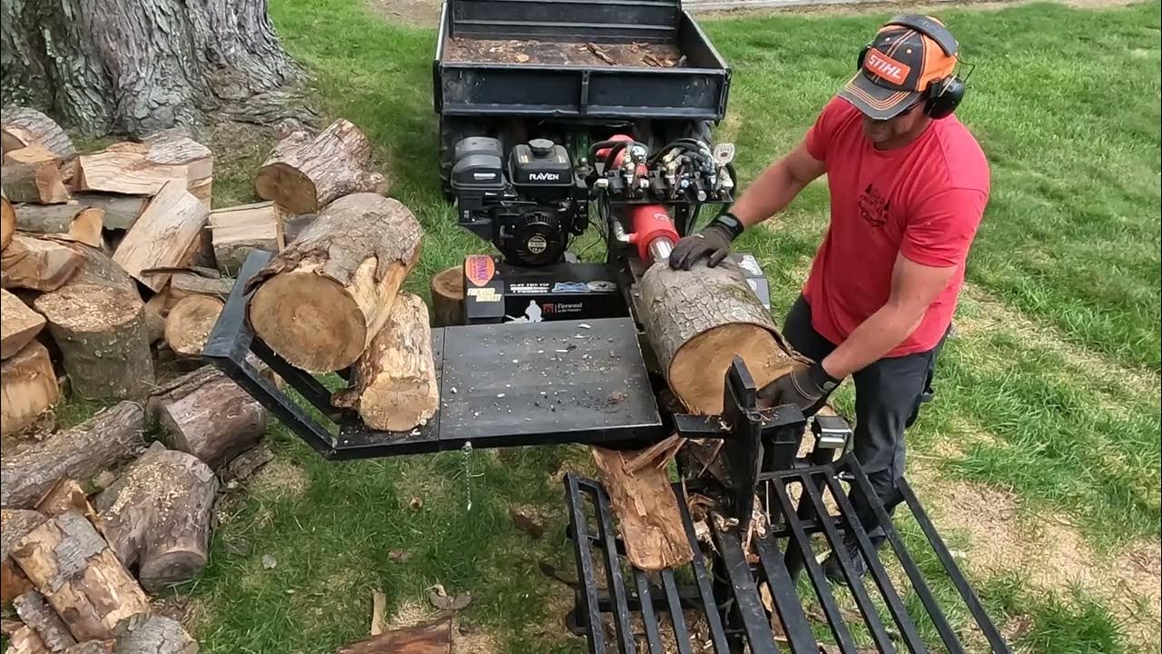 Splitting boiler wood with the Rugged Made RS737 Rugged Split log