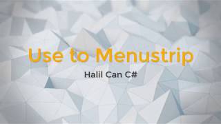 C# Lessons // Use to MenuStrip