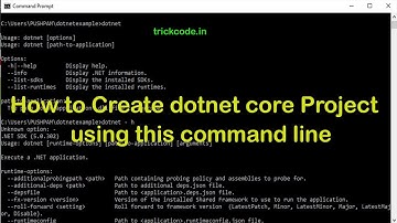 (#1) How to Create .NET Core Project using this command line  !Create Projects with the Command Line