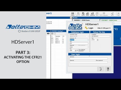 Delta OHM - Tutorial software HDServer1 - PART 3/3: Activating the CFR21 Option