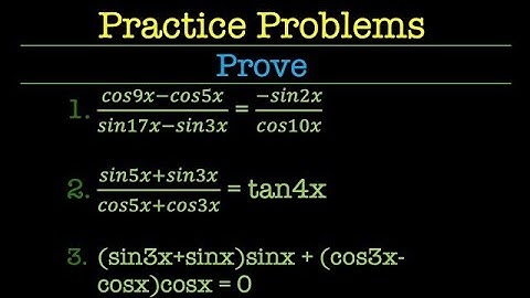 32. Application of Sum or Difference to Product Formula - Trigonometric Functions