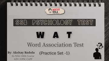 Word Association Test | WAT Practice Set - 01 | SSB Psychology | NDA CDS AFCAT