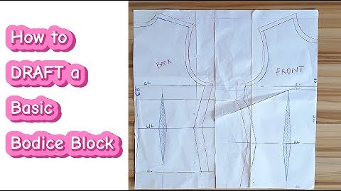 How to draft a Basic Bodice Block with Bust dart and waistline dart #sewing