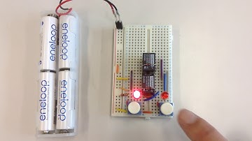 a relay flipflop on breadboard