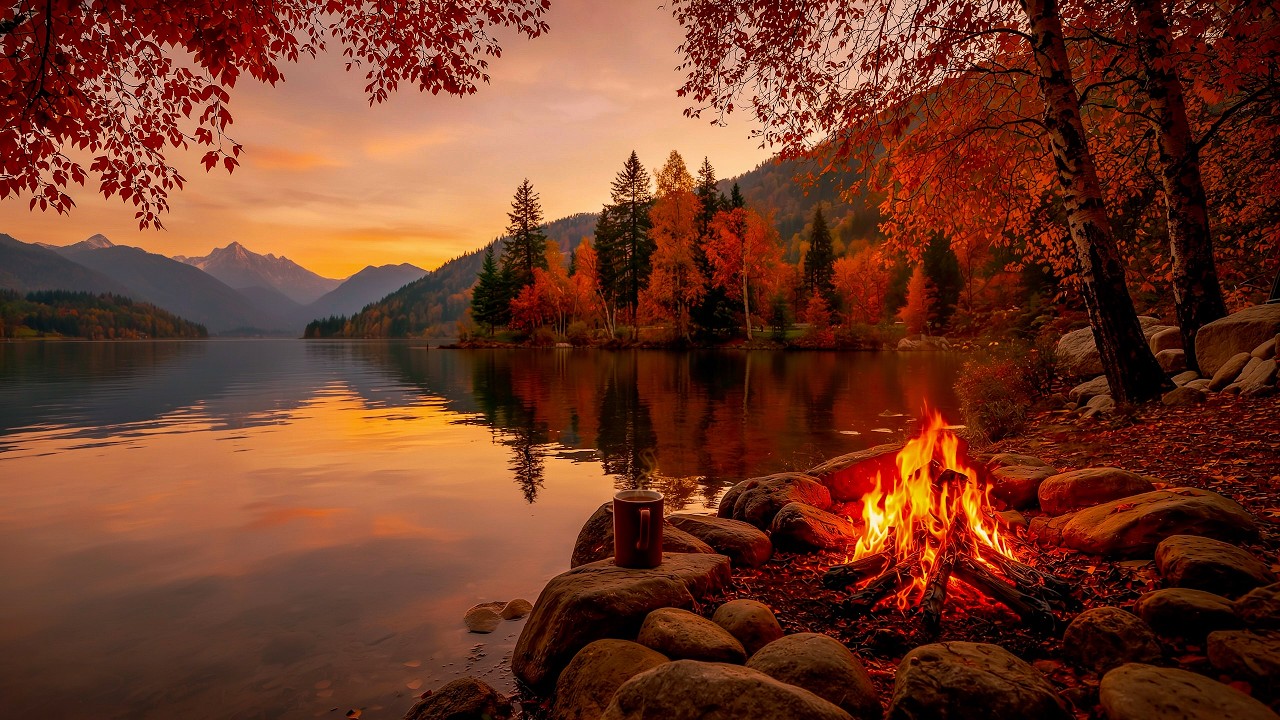 Alone by the Autumn Lake 🍂🔥 Celtic Music | Quiet Focus & Cozy Forest Ambience