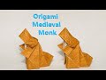 An easy origami medieval monk, step by step tutorial