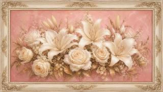 Love & Happiness Lily Mist Floral Frame | 1 Hour 4K OLED TV Art | No Sound screenshot 2