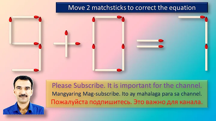 9+0=7 Move 2 Matchsticks