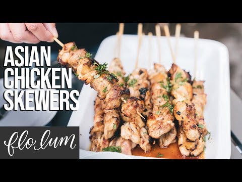 Asian Style Chicken Skewers with Peanut Sauce