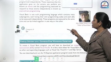 GALAXY PUBLICATIONS LEARNING COMPUTER CLASS 8 CHAPTER 4 VISUAL BASIC VISUAL STUDIO 2017