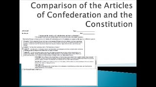 Comparison of the Articles of Confederation and the Constitution 2021 Morris AP US Government