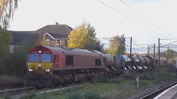 DB Cargo Class 66s pass Grantham on RHTT duties (6/11/23)