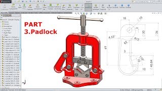 SolidWorks Tutorial Design of Pipe Vice Part 3.Padlock