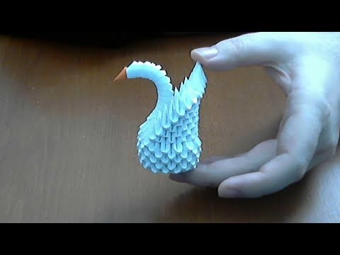 3D origami small swan tutorial ( model 1)