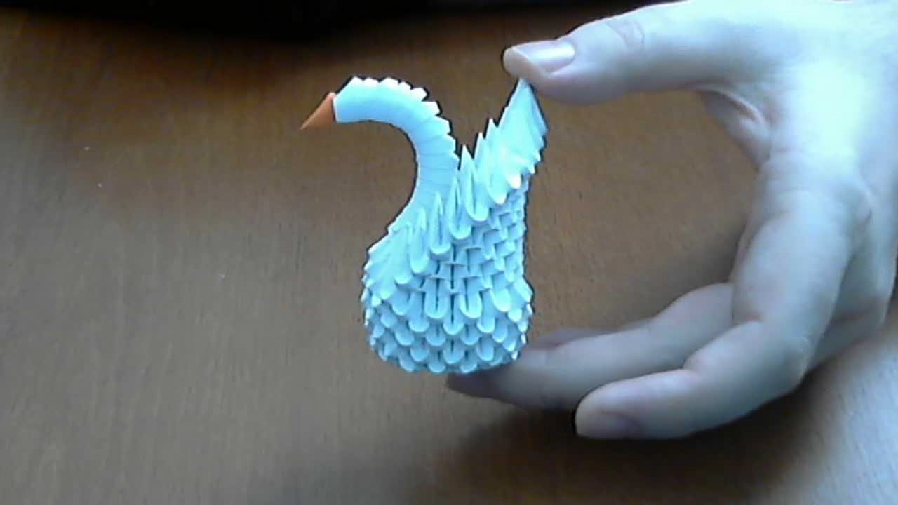 3D origami small swan tutorial ( model 1) YouTube