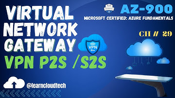 Azure Virtual Network Gateway | VPN | S2S | P2P | CH-29 | #AZ900