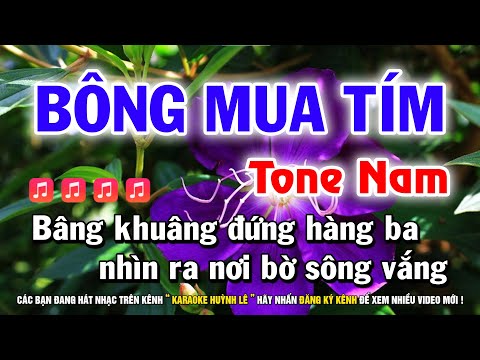 Karaoke Mau Hoa Tim - Karaoke Bông Mua Tím - Tone Nam Dm | Nhạc Sống Hay Dễ Hát