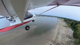 Challenger Ultralight sand bank landing; evening tour with my son.