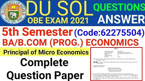 Principles of Microeconomics Question Paper | Sol Principles of Microeconomics OBE Answer | BA/B.Com