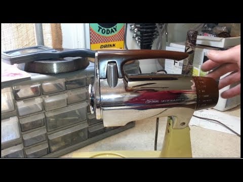 Vintage Sunbeam Mixmaster Demo, Juicer Attachment, Beater Adjustment 