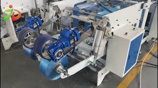 Automatic double lines coreless star sealing flat bag on roll making machine with labeling device