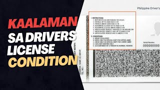 LTO DRIVERS LICENSE CONDITIONS TIPS! | LEARN HOW TO READ ABOUT THIS!