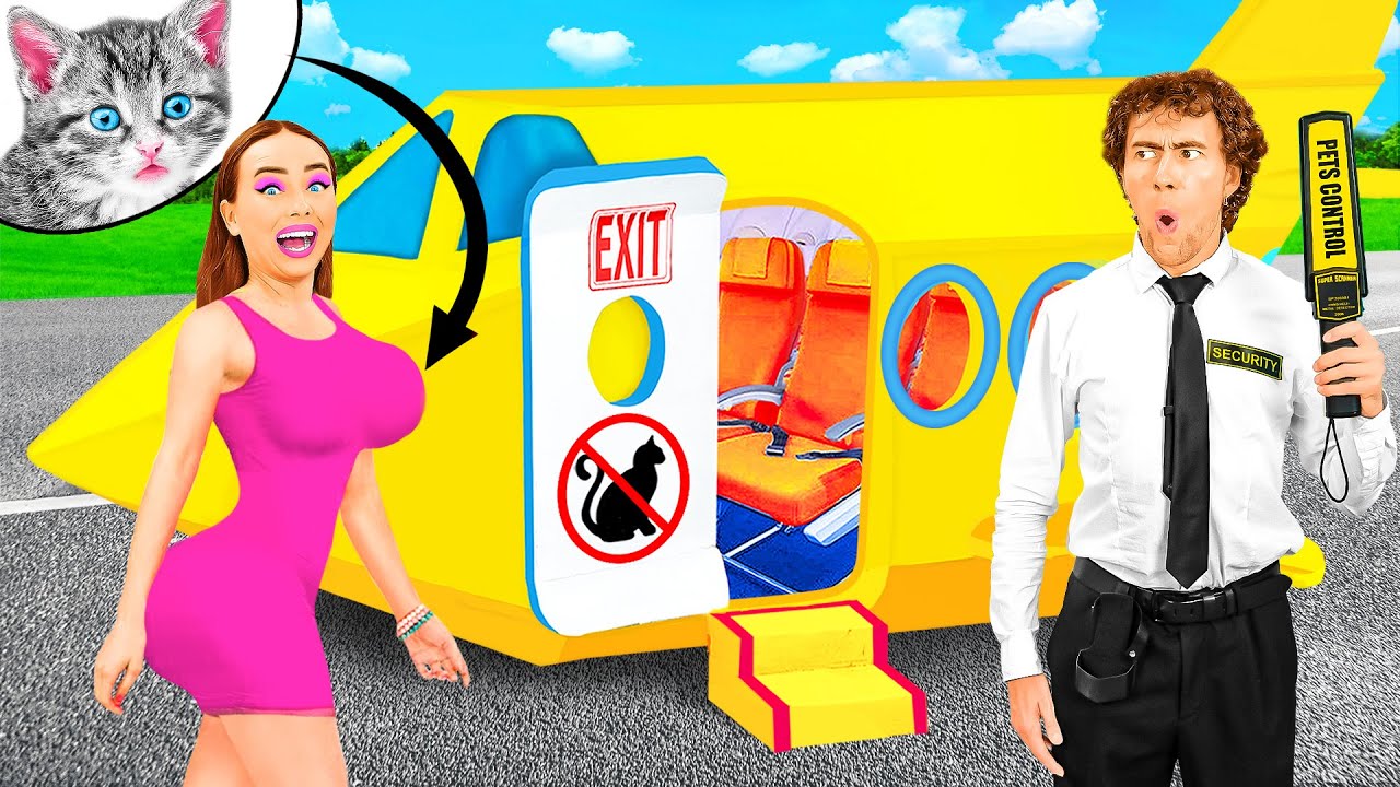 Как Пронести Домашних Животных в Самолёт | Веселые Идеи от BaRaDa Challenge