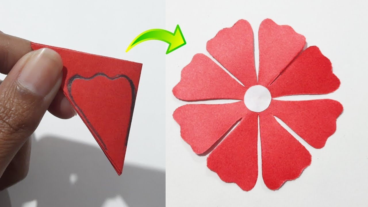 how-to-make-paper-flower-easy-beautiful-paper-flower-making-idea
