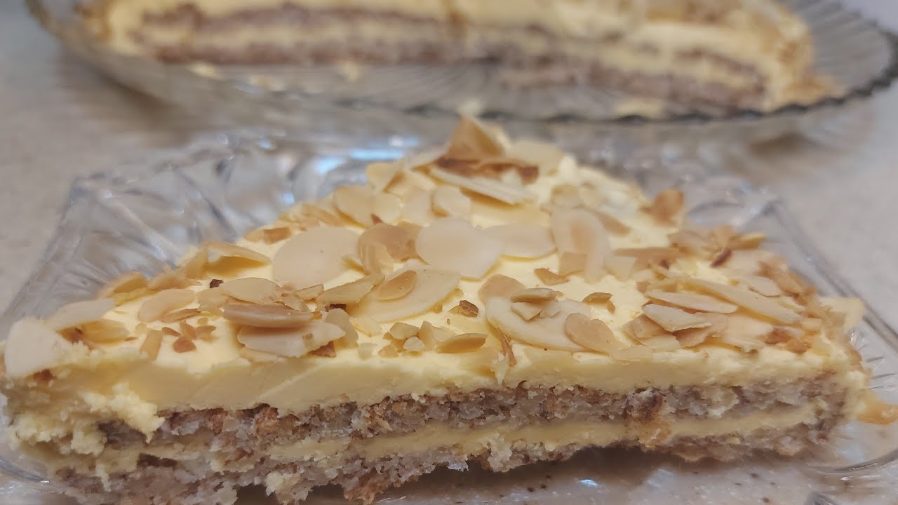 طريقة عمل كيكة اللوز 😋 الكيكة السويدية 😋ايكيا كيك 😋swedish cake 😋almond cake😋ikea cake