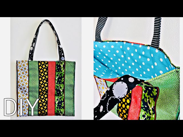 たっぷり入る！おしゃれな畳縁で作るよ！簡単エコバッグ の作り方 簡単