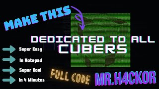 How to make a Matrix Rubics Cube in Notepad | Easy Tutorial | For All the Cubers | MR.H4CK0R