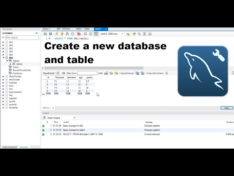 How to Create mysql Database and table in mysql workbench