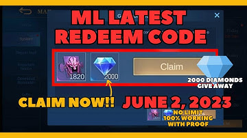Mobile Legends Redeem Code for June 2 2023 2000 Diamonds Give Away