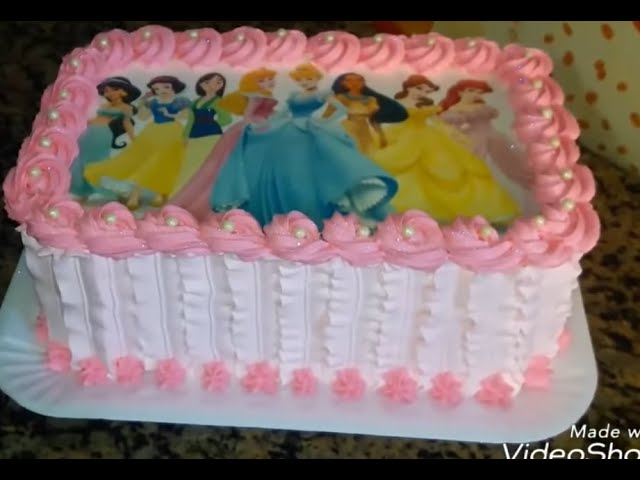 BOLO PRINCESAS DISNEY FACIL DE DECORAR 