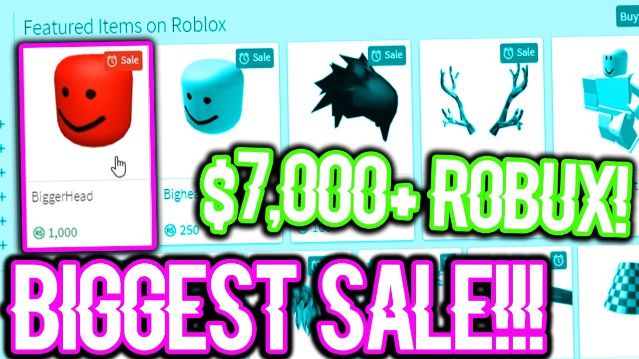 The Biggest Sale In Roblox Spent 7 000 Robux Youtube - roblox robux where to buy