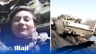 Bradley fire power: Female Ukrainian gunner eliminates Russian targets in Avdiivka by Daily Mail 121,823 views 3 days ago 2 minutes, 42 seconds