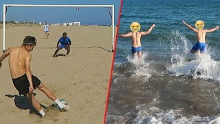 EL QUE PIERDA AL AGUA! FUTBOL EN LA PLAYA