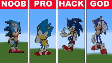 NOOB VS PRO VS HACKER VS GOD 🌀Sonic🌀 💥Minecraft Pixel Art💥