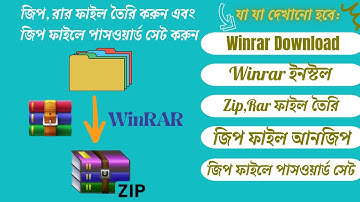 জিপ,রার ফাইল তৈরি করুন , জিপ ফাইলে পাসওয়ার্ড সেট করুন Winrar Download, Install & Zip file create